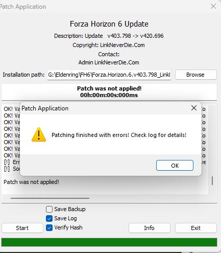 Lỗi cập nhật Forza Horizon 6 v403 >> v420