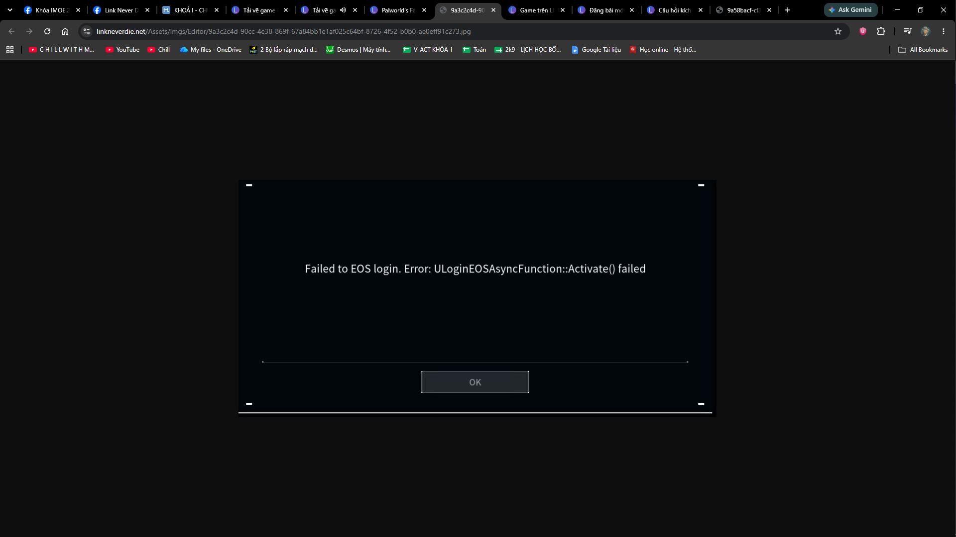 lỗi EOS login