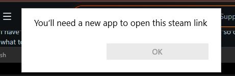 Need a new app to open this steam link Need a new app to open this steam link