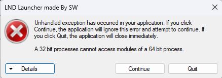 Lỗi "A 32 bit processes cannot access modules of a 64 bit process" Lỗi "A 32 bit processes cannot access modules of a 64 bit process"