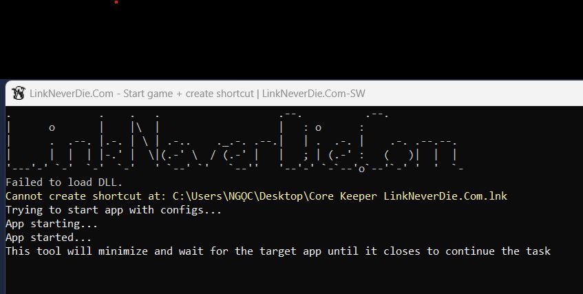 Core Keeper - Bấm Start and Create Shorcut bị chặn và không chơi coop được