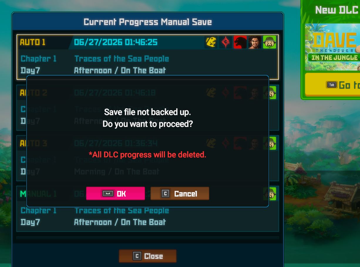 Lỗi DLC Dave The Diver