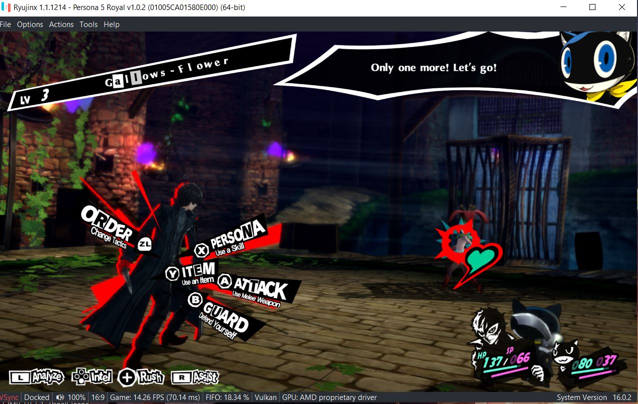 Persona 5 Royal crash khi đang chơi bằng Ryujinx