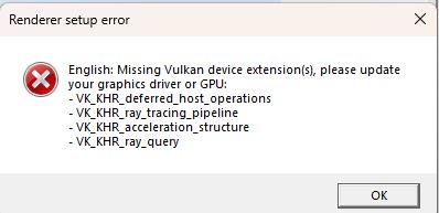 Bị lỗi Missing Vulkan