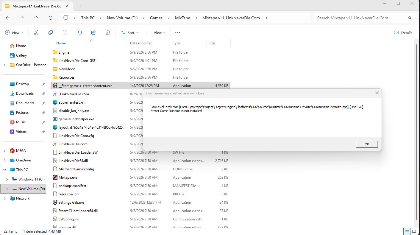 Lỗi Game Runtime is not installed - Game Mixtape Lỗi Game Runtime is not installed - Game Mixtape