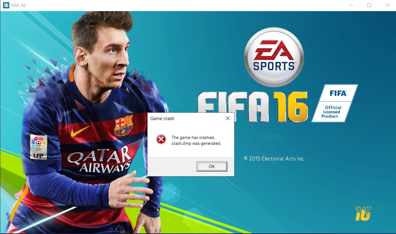 FIFA 16 bị crash FIFA 16 bị crash