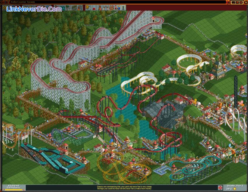 Hình ảnh trong game RollerCoaster Tycoon (screenshot)