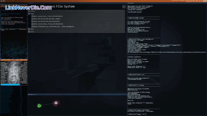 Hình ảnh trong game Hacknet (screenshot)