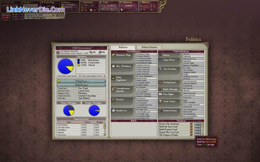 Hình ảnh trong game Victoria II (screenshot) Hình ảnh trong game Victoria II (screenshot)