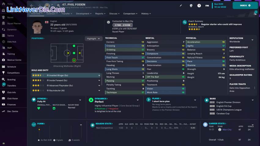 Hình ảnh trong game Football Manager 2023 (screenshot)