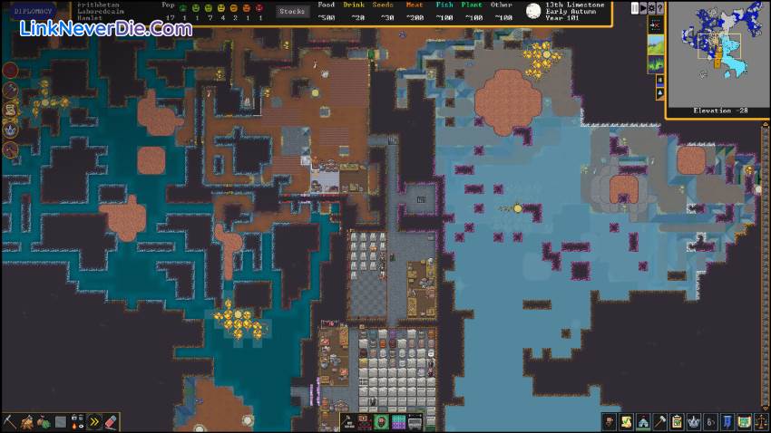 Hình ảnh trong game Dwarf Fortress (screenshot)