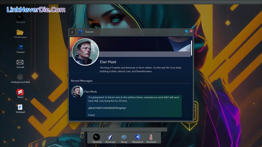 Hình ảnh trong game Anonymous Hacker Simulator (screenshot) Hình ảnh trong game Anonymous Hacker Simulator (screenshot)