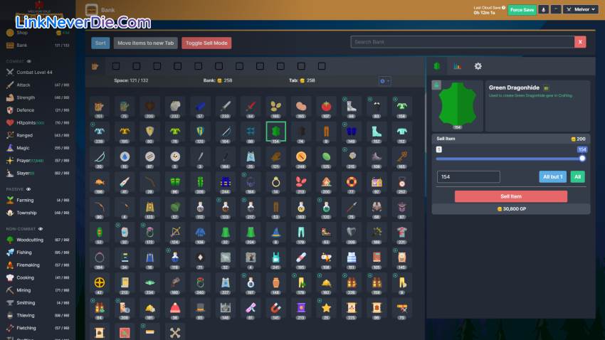 Hình ảnh trong game Melvor Idle (screenshot) Hình ảnh trong game Melvor Idle (screenshot)