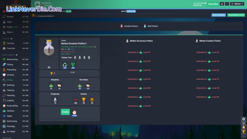 Hình ảnh trong game Melvor Idle (screenshot) Hình ảnh trong game Melvor Idle (screenshot)