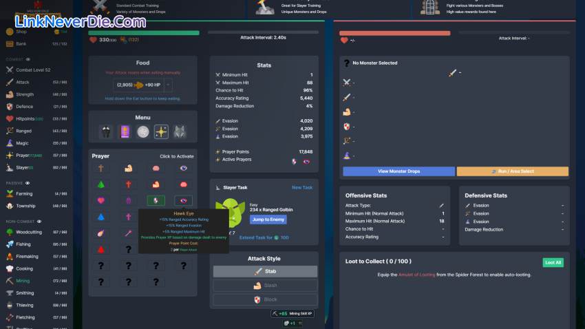 Hình ảnh trong game Melvor Idle (screenshot) Hình ảnh trong game Melvor Idle (screenshot)