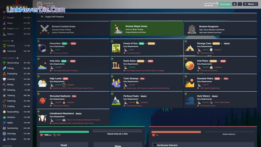 Hình ảnh trong game Melvor Idle (screenshot) Hình ảnh trong game Melvor Idle (screenshot)