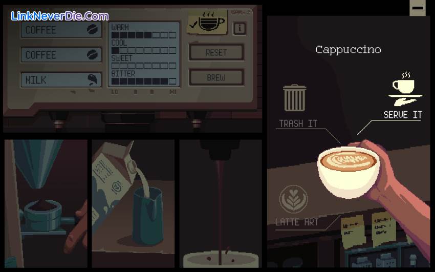 Hình ảnh trong game Coffee Talk (screenshot) Hình ảnh trong game Coffee Talk (screenshot)
